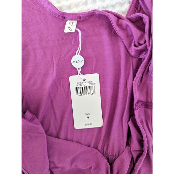 A. Che Swim Ruffled Tie Romper Cover Up Size M - Picture 5 of 5